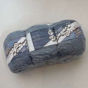 (3) Lily Sugar'n Cream 120 Yards Lot of 3 Yarn Stonewash Blue Denim 2.5oz Cotton